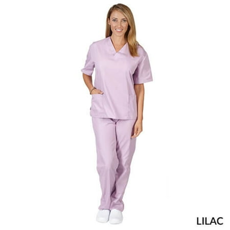 NATURAL UNIFORMS WOMENS SOLID V-NECK SCRUB SET FREE SHIPPING