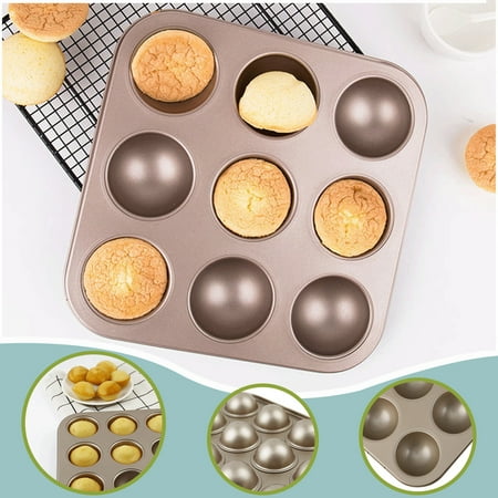 Decor Ball Metal Cupcake Non-stick 9 Steel Tray Cups Half Cupcake Carbon Cake Mould
Decor Ball Metal Cupcake Non-stick 9 Steel Tray Cups Half Cupcake Carbon Cake Mould