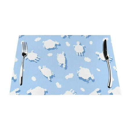 XMXY Woven Placemats Set of 6 PCS Sheep Clouds Background Table Mats Washable Heat Resistant Placemats
XMXY Woven Placemats Set of 6 PCS Sheep Clouds Background Table Mats Washable Heat Resistant Placemats
