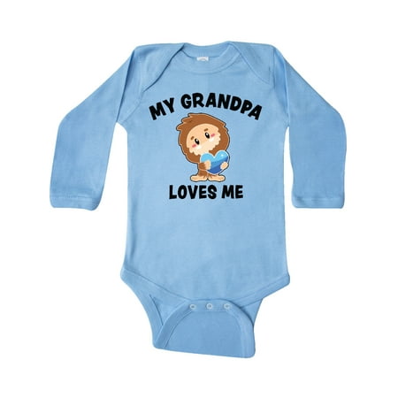 Inktastic Cute Bigfoot My Grandpa Loves Me Gift Baby Boy Long Sleeve Bodysuit