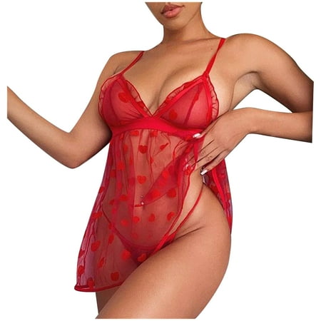 Fesfesfes Sexy Women Lingerie Set V-Neck Camis Love Mesh Sleep Dress Temptation Babydoll Underwear Sleepwear Nightdress Gifts for Her Under 10$
Fesfesfes Sexy Women Lingerie Set V-Neck Camis Love Mesh Sleep Dress Temptation Babydoll Underwear Sleepwear Nightdress Gifts for Her Under 10$
