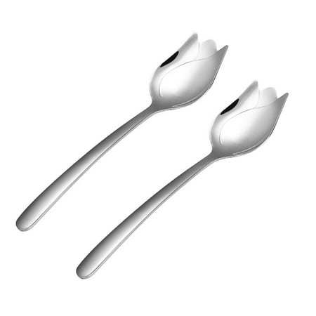 2pcs Stainless Steel Rose Two-in-one Salad Spoon Fork Noodles Fork Spoon Household Kitchen Ware (Silver)
2pcs Stainless Steel Rose Two-in-one Salad Spoon Fork Noodles Fork Spoon Household Kitchen Ware (Silver)