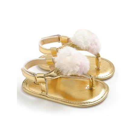 Rotosw Newborn Thong Sandals Fluffy Crib Shoes Flip Flops Flat Sandal Lightweight Summer Princess Shoe Dress Comfort Golden 18-24 months
Rotosw Newborn Thong Sandals Fluffy Crib Shoes Flip Flops Flat Sandal Lightweight Summer Princess Shoe Dress Comfort Golden 18-24 months
