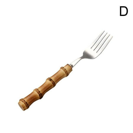 Tableware Bamboo Handle Cutlery Steel Cutlery Set Consists Fork Spoon P6P9