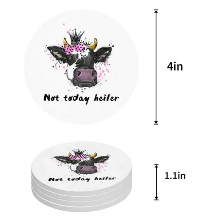 KXMDXA Farmhouse Cattle Not Today Heifer Set of 4 Round Coaster for Drinks Absorbent Ceramic Stone Coasters Cup Mat with Cork Base for Home Kitchen Room Coffee Table Bar Decor
KXMDXA Farmhouse Cattle Not Today Heifer Set of 4 Round Coaster for Drinks Absorbent Ceramic Stone Coasters Cup Mat with Cork Base for Home Kitchen Room Coffee Table Bar Decor