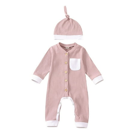 Binmer Newborn Toddler Baby Long Sleeve Solid Color Knitted Romper Jumpsuit+Hat Set
Binmer Newborn Toddler Baby Long Sleeve Solid Color Knitted Romper Jumpsuit+Hat Set