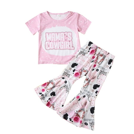 Kids Sets Clothing For Toddler Girls Letter Printed O-Neck Short Sleeve Top Outfits Bell Bottom Pants Flared Outfits Cozy Leisure Comfy Streetwear Outfits
Kids Sets Clothing For Toddler Girls Letter Printed O-Neck Short Sleeve Top Outfits Bell Bottom Pants Flared Outfits Cozy Leisure Comfy Streetwear Outfits