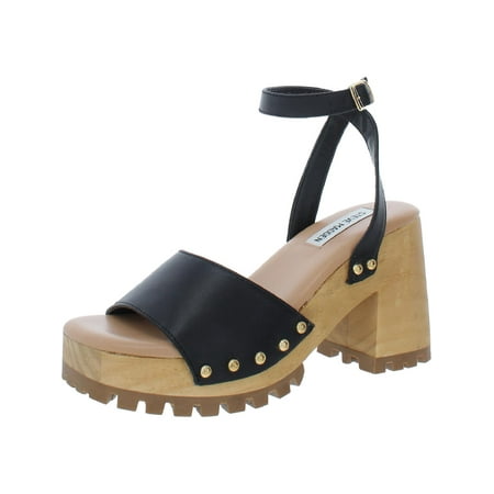 Steve Madden Womens Ocala Studded Leather Block Heels