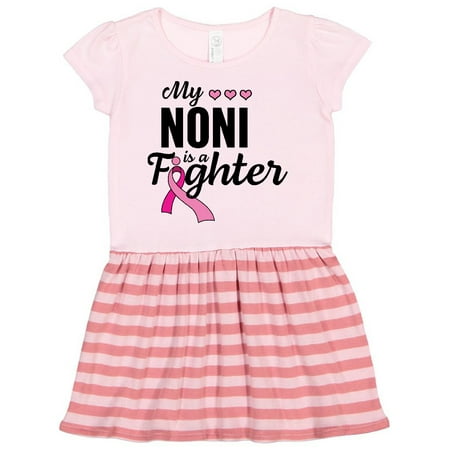 Inktastic Breast Cancer Awareness My Noni is a Fighter Gift Toddler Girl Dress