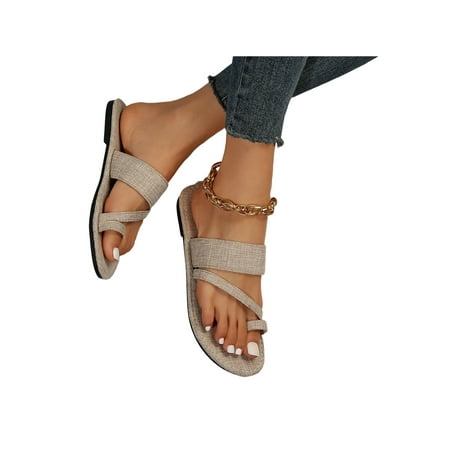 Oucaili Women Flat Sandals Slip On Toe Ring Sandal Summer Slides Denim Beach Casual Shoes Womens Beige 8.5
Oucaili Women Flat Sandals Slip On Toe Ring Sandal Summer Slides Denim Beach Casual Shoes Womens Beige 8.5