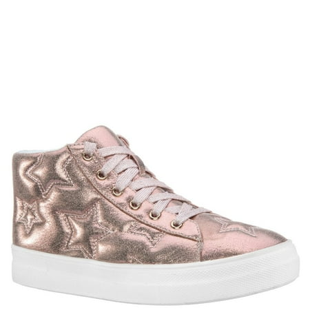 KIDPIK Girls Quilted Star Metallic Sneaker Size: 11 Toddler - 6 Youth