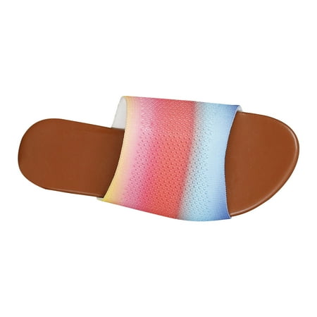 Rainbow Colorful Print Knitting Flat Slippers Women s Open Toe Slip On Sandals Cute Party Cocktail Slide Sandals
Rainbow Colorful Print Knitting Flat Slippers Women s Open Toe Slip On Sandals Cute Party Cocktail Slide Sandals