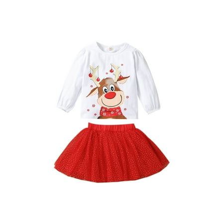 Canrulo Toddler Baby Girl Christmas Outfits Ruffle Long Sleeve Deer Printed Top Romper Tulle Skirt 2Pcs Clothes Red 4-5 Years
Canrulo Toddler Baby Girl Christmas Outfits Ruffle Long Sleeve Deer Printed Top Romper Tulle Skirt 2Pcs Clothes Red 4-5 Years