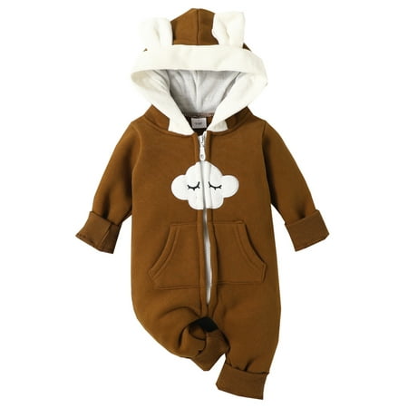 Glookwis Baby Buttons Romper Casual Jumpsuit Cute Loose Playsuit Hooded Long Sleeve Bodysuit Brown 12-18M
Glookwis Baby Buttons Romper Casual Jumpsuit Cute Loose Playsuit Hooded Long Sleeve Bodysuit Brown 12-18M