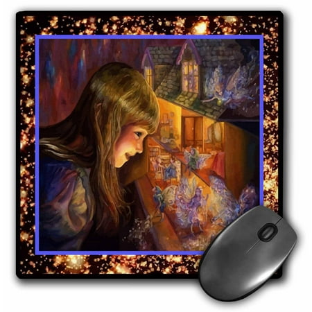 3dRose Dollhouse Fairies, Mouse Pad, 8 by 8 inches