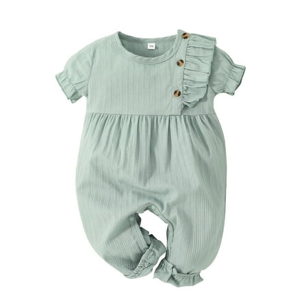 Gureui Toddler Infant Baby Girls Romper Casual Solid Color Round Neck Short Sleeve Jumpsuit
Gureui Toddler Infant Baby Girls Romper Casual Solid Color Round Neck Short Sleeve Jumpsuit