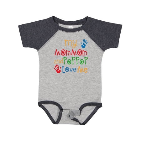 Inktastic MomMom and PopPop Love Me Gift Baby Boy or Baby Girl Bodysuit