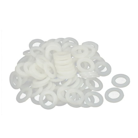 M12 x 20mm x 2mm Nylon Flat Washers Spacers Gaskets Fastener Off White 100PCS