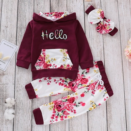 PatPat Baby Girl Cotton Long Sleeve Hoodie Floral Pants with Headband Set Newborn Pullover Sweatshirt Set Cotton Suit Cute Infant Fall Outfits 0-18month
PatPat Baby Girl Cotton Long Sleeve Hoodie Floral Pants with Headband Set Newborn Pullover Sweatshirt Set Cotton Suit Cute Infant Fall Outfits 0-18month