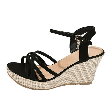 Daznico Sandals Women Ladies Solid Suede Interlaced Strap Open Toe Buckle Slope Heel Thick Sole Sandals Orthopedic Sandals for Women Summer Sandals for Women 2024(Color:Black Size:US 6.5)
Daznico Sandals Women Ladies Solid Suede Interlaced Strap Open Toe Buckle Slope Heel Thick Sole Sandals Orthopedic Sandals for Women Summer Sandals for Women 2024(Color:Black Size:US 6.5)