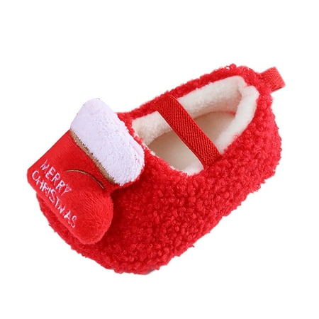 Youmylove Christmas Warm Shoes Soft Comfortable Infant Toddler Shoes Warming Shoes For Baby Girls Boys Baby Footwear