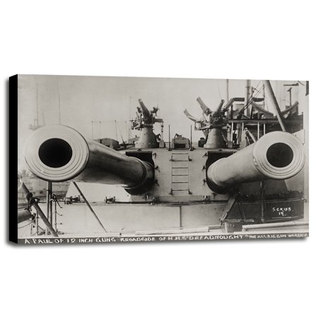 Broadside of HMS Dreadnought-PRIPUB129083 Print 11"x17.75" by Print Collection in a Canvas Stretched in Maple Frame