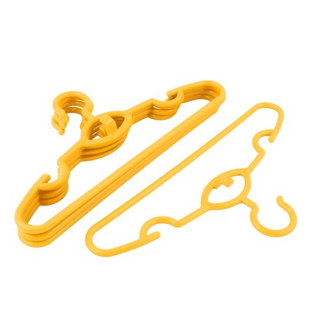 Bathroom Plastic Clothes Underwear T-shirt Skirt Holder Rack Hanger Yellow 5pcs