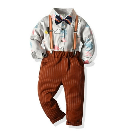 JYYYBF Baby Boy Clothes Set Infant Long Sleeve Gentleman Suit Outfits + Suspender Pants + Bowtie Brown 5-6 Years
JYYYBF Baby Boy Clothes Set Infant Long Sleeve Gentleman Suit Outfits + Suspender Pants + Bowtie Brown 5-6 Years