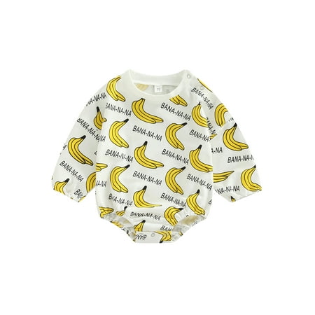 Frobukio fant Baby Boys Girls Casual Romper Long Sleeve Letter Banana Printed Round Neck Bodysuit White 6-12 Months
Frobukio fant Baby Boys Girls Casual Romper Long Sleeve Letter Banana Printed Round Neck Bodysuit White 6-12 Months
