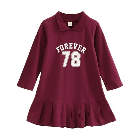 OLLUISNEO Infant Baby Girls Dress Lapel Collar Letter Print Long Sleeve Dress 12-24 Months Red
OLLUISNEO Infant Baby Girls Dress Lapel Collar Letter Print Long Sleeve Dress 12-24 Months Red