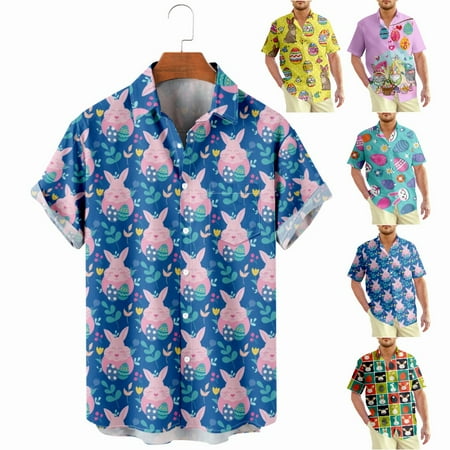 Easter Aloha Beach Shirt Loose Fit Relaxed-Fit Costume For Men Boys