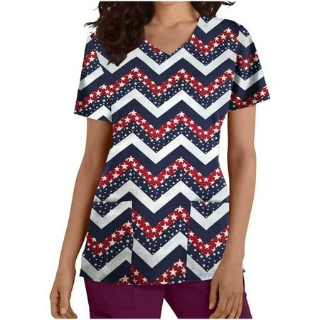 V-Neck Scrubs for Women Independence Day USA Flag Stars Stripes Workwear Revolution Soft Stretch Comfy Easy Care Uniform
V-Neck Scrubs for Women Independence Day USA Flag Stars Stripes Workwear Revolution Soft Stretch Comfy Easy Care Uniform