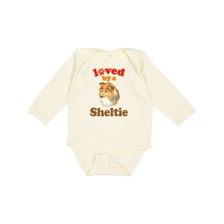 Inktastic Sheltie Dog Lover Gift Baby Boy or Baby Girl Long Sleeve Bodysuit