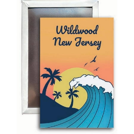 Wildwood New Jersey Souvenir 2x3 Fridge Magnet Wave Design