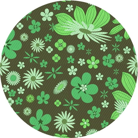 Ahgly Company Indoor Square Patterned Army Green Area Rugs 3 Square