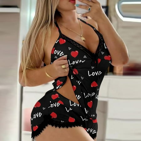 NEGJ Women Lace Lingerie Sleepwear Romper Suit Sleepwear Lace Underwear