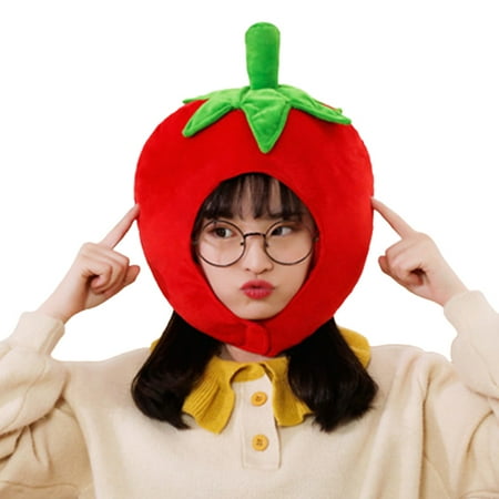 TRINGKY Lovely Tomato Shape Plush Hat Funny Fruit Stuffed Toys Headgear Warm Earflap Cap Performance Cosplay Party Photo Props
TRINGKY Lovely Tomato Shape Plush Hat Funny Fruit Stuffed Toys Headgear Warm Earflap Cap Performance Cosplay Party Photo Props