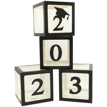 4pcs Empty Graduation Balloon Boxes Graduation Theme Party Balloon Ornaments