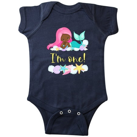 Inktastic I m 1 Mermaid with Pink Hair and Shells Gift Baby Boy or Baby Girl Bodysuit 
Inktastic I m 1 Mermaid with Pink Hair and Shells Gift Baby Boy or Baby Girl Bodysuit