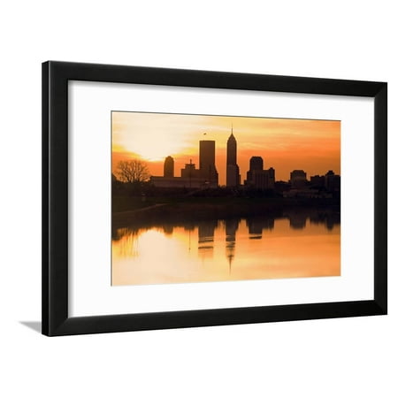 Morning Silhouette of Indianapolis Framed Print Wall Art By benkrut