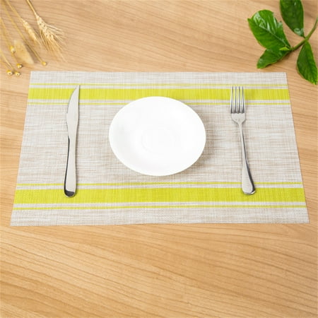 Striped placemat Korean simple PVC western placemat environmental protection decoration non-slip pad heat insulation pad 4pcs