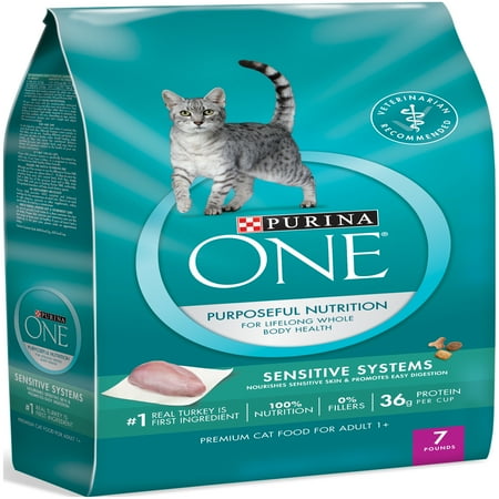 Purina ONE Sensitive Systems Adult Premium Cat Food 7 lb. Bag - Walmart.com