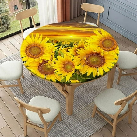 Vintage Sunflower Round Tablecloth Fitted Elastic Waterproof Table Cover for Dining Table Decoration Accessories Outdoor Decor
Vintage Sunflower Round Tablecloth Fitted Elastic Waterproof Table Cover for Dining Table Decoration Accessories Outdoor Decor