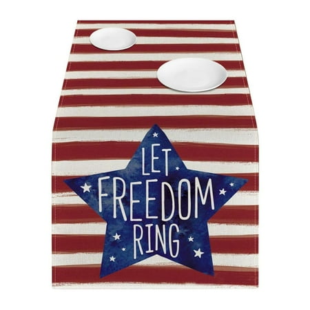 Laideyi 4th of July Table Runner 13x71 Inches Stripes Stars American Flag Patriotic Table Runner Farmhouse Kitchen Dining Decor for American Independence Day Memorial Day liberal
Laideyi 4th of July Table Runner 13x71 Inches Stripes Stars American Flag Patriotic Table Runner Farmhouse Kitchen Dining Decor for American Independence Day Memorial Day liberal