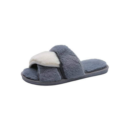 Colisha Women Comfort Open Toe Plush Slipper Winter Lightweight Warm Shoe Indoor Outdoor Flat Home Shoes Gray 7 
Colisha Women Comfort Open Toe Plush Slipper Winter Lightweight Warm Shoe Indoor Outdoor Flat Home Shoes Gray 7