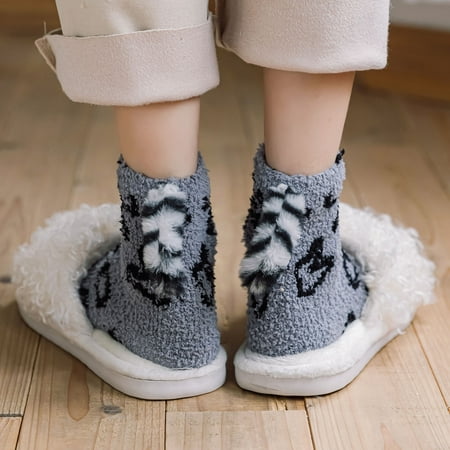 Socks For Women Cartoon Fuzzy Cozy Winter Home Slipper Warm Fleece Soft Thick Comfy Gift Womens Stockings