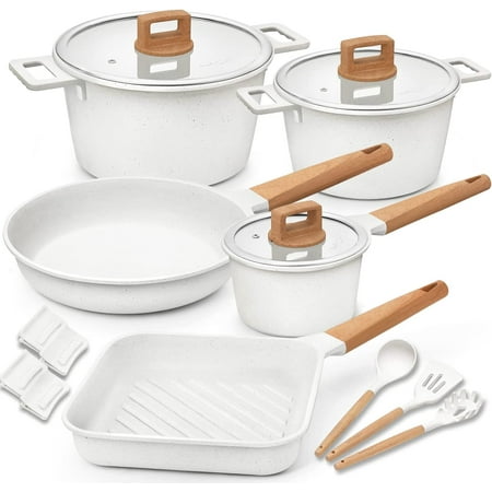 Cookware Set Non-Stick Dishwasher Safe Induction Pots and Pans Set with Cooking Utensil (IN-Pack 15-White)
Cookware Set Non-Stick Dishwasher Safe Induction Pots and Pans Set with Cooking Utensil (IN-Pack 15-White)