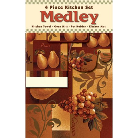 Home Dynamix Medley Four Piece Kitchen Set: Fruit Mix: 4 Piece Kitchen Set