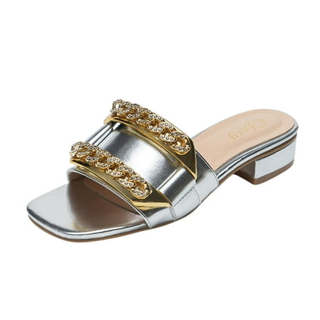 YanHoo Women s Flat Sandals Square Toe Chain Rhinestone Dressy Slippers Summer Casual Non-slip Shoes
YanHoo Women s Flat Sandals Square Toe Chain Rhinestone Dressy Slippers Summer Casual Non-slip Shoes