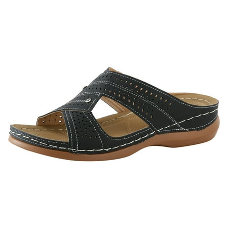 Women s Sandals Fashion Summer Simple Solid Wedge Heel Comfortable Lightweight Slip On Slippers Black Size 8.5
Women s Sandals Fashion Summer Simple Solid Wedge Heel Comfortable Lightweight Slip On Slippers Black Size 8.5